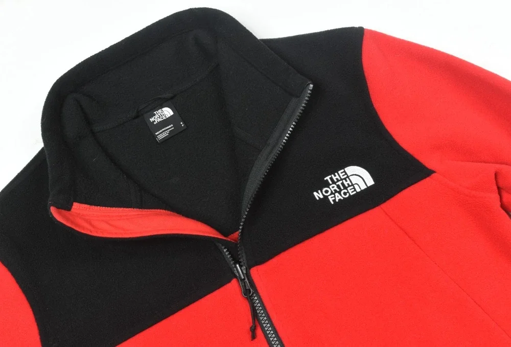 The North Face Antora Fleece Jacket Mens Small Red Black Long Sleeve Full-Zip